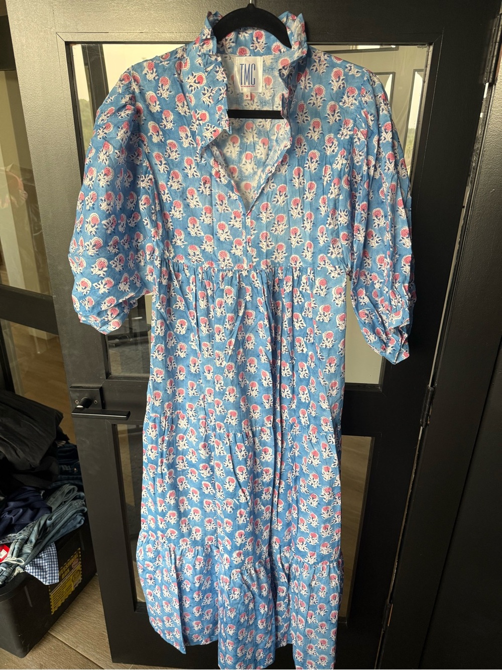 TMC Blue Floral Maxi Dress with Pink Accents from Lady Hart Boutique